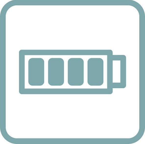 Icona di una batteria completamente carica.