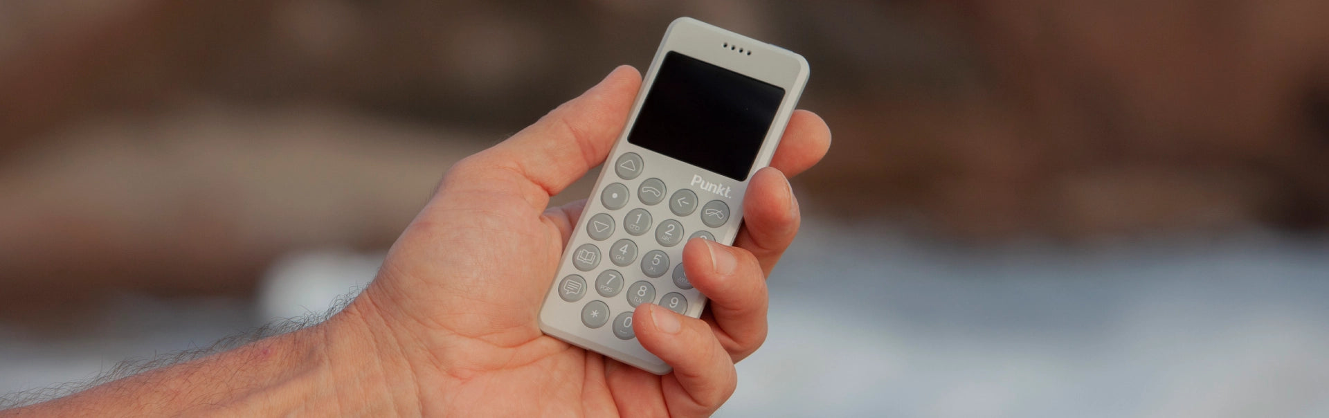 Technical specifications table for the Punkt MP02 phone, detailing features such as battery life, connectivity, and dimensions.