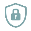 Minimal icon symbolizing data privacy, featuring a secure and clean design.