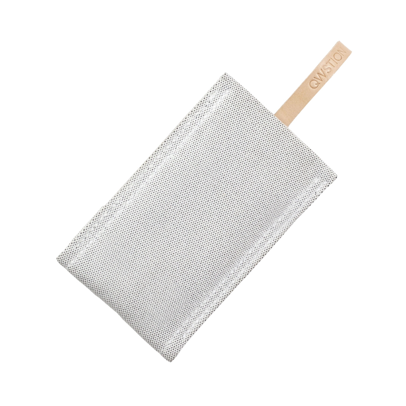 QWSTION case for Punkt. MP02 made of sustainable fabric with a natural leather strap.