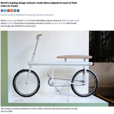 World's leading design schools create bikes adapted to each of their cities for Punkt