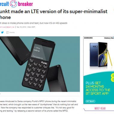 Punkt made an LTE version of its super-minimalist phone