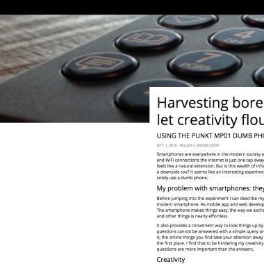 Harvesting boredom to let creativity flourish