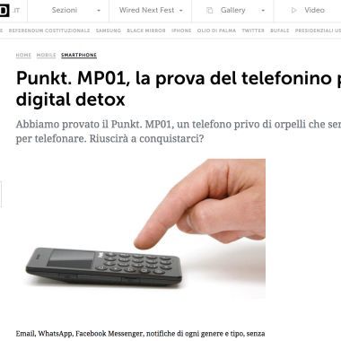 Punkt. MP01, la prova del telefonino per la digital detox