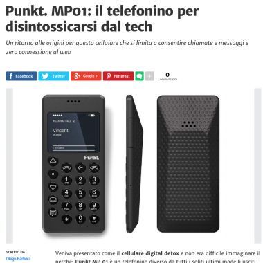 Punkt. MP01: il telefonino per disintossicarsi dal tech