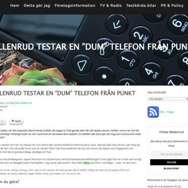 WALLENRUD TESTAR EN ”DUM” TELEFON FRÅN PUNKT