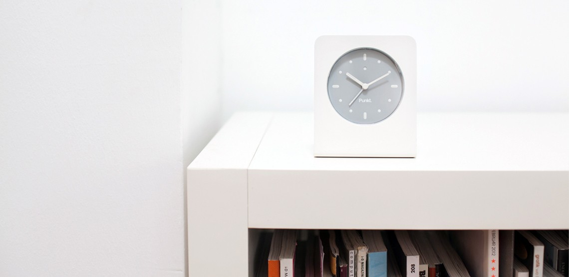 Punkt. AC01 alarm clock by Jasper Morrison reliable, elegant and analogue.