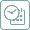 icon showing a agenda and a clock 