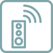icon showing a speaker on with loud music 