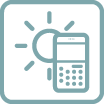 icon showing the Punkt. MP02 mobile phone showing that the phone has a Sunlight-readable display