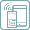 icon showing the Punkt. MP02 mobile phone showing thetering function between the MP02 and smartphone