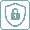 icon showing a digital security locker 